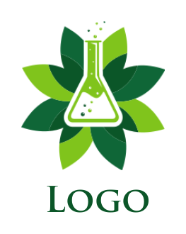 research logo maker bubbling chemical flask in flower - logodesign.net