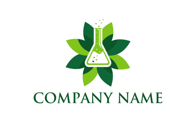 research logo maker bubbling chemical flask in flower - logodesign.net