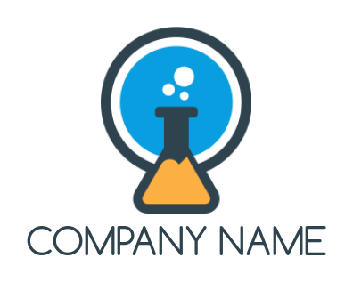 research logo template bubbling flask and circle - logodesign.net