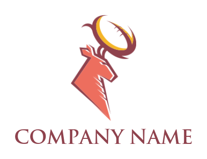 animal logo online buck with rugby ball horns - logodesign.net