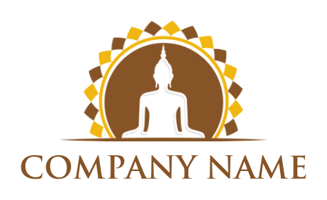 religious logo image Buddha inside semi circle - logodesign.net