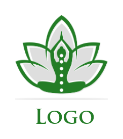 religious logo buddha raised hands inside lotus 