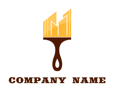 make a construction logo building paint brush