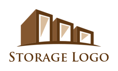 create a storage logo building on abstract hill