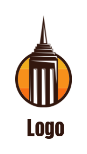 real estate logo building pointy roof in circle