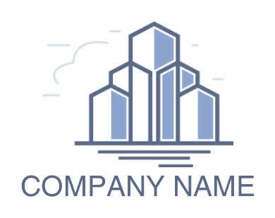 create a real estate logo building with cloud