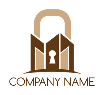 storage logo icon building with lock - logodesign.net