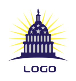 design a law firm logo building with swoosh and sun rise