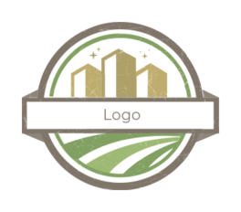  real estate logo buildings fields inside circle