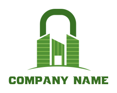create a storage logo buildings forming a lock 