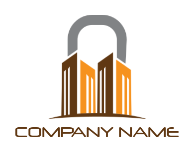 storage logo icon buildings forming lock - logodesign.net