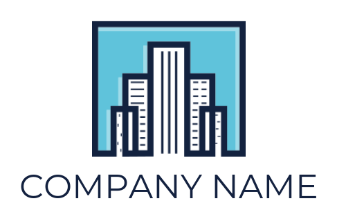 make a real estate logo buildings made of lines - logodesign.net