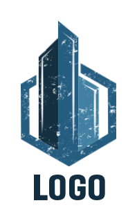 real estate logo online buildings merged with box 