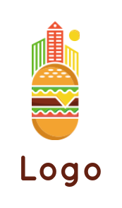make a restaurant logo buildings on burger - logodesign.net