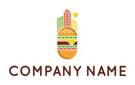 make a restaurant logo buildings on burger - logodesign.net