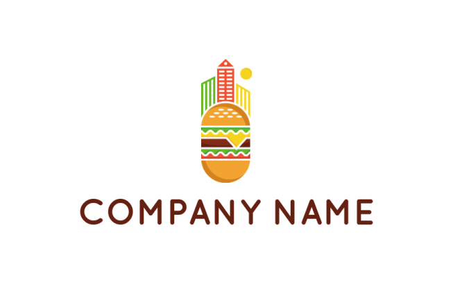 make a restaurant logo buildings on burger - logodesign.net
