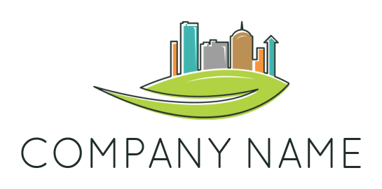 make a real estate logo buildings on leaf - logodesign.net