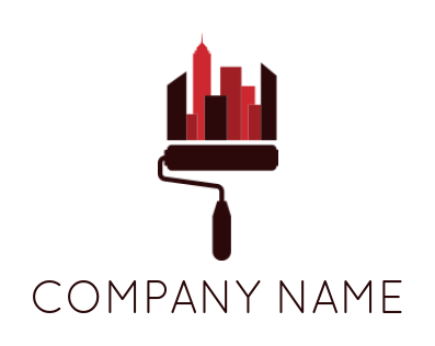 home improvement logo online buildings on paint roller - logodesign.net