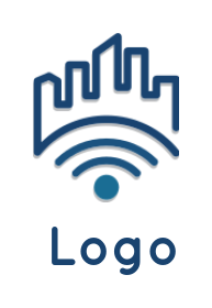 internet logo icon buildings on wifi signals