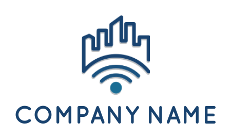 internet logo icon buildings on wifi signals