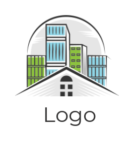 real estate logo buildings with house roof