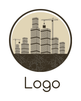 make a construction logo buildings with tower crane - logodesign.net