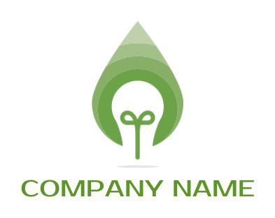landscape logo abstract garden with bulb in leaf
