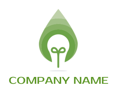 abstract garden logo creator with bulb in leaf