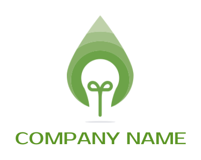 landscape logo icon abstract garden with bulb in leaf - logodesign.net