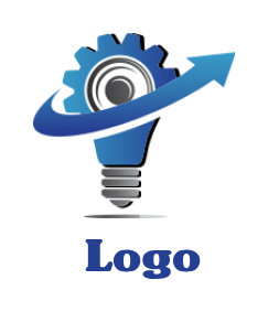 engineering logo bulb merged gear swoosh arrow