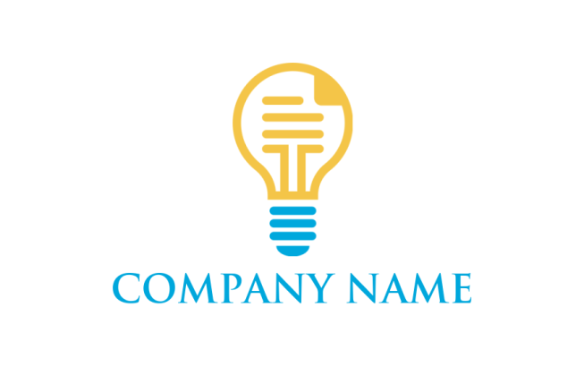 Design a logo of bulb newspaper