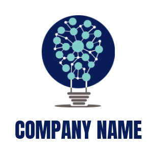 Design a logo of Bulb with network inside