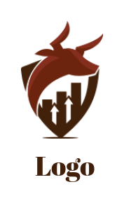 design an investment logo bull and bars merged with shield