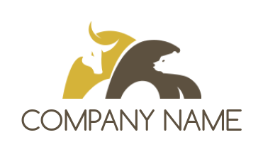 create an animal logo bull and bear negative space - logodesign.net