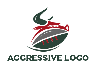 create a sports logo bull face merged with rugby - logodesign.net