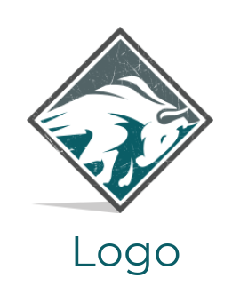 create an animal logo bull inside the rhombus