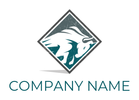 animal logo maker bull inside the rhombus - logodesign.net