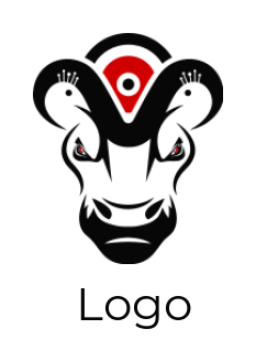 animal logo image bull with target sign