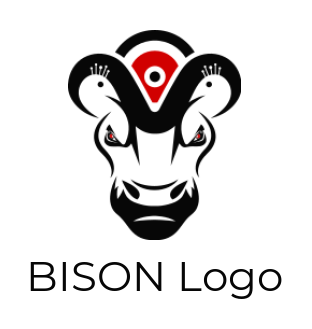 animal logo image bull with target sign