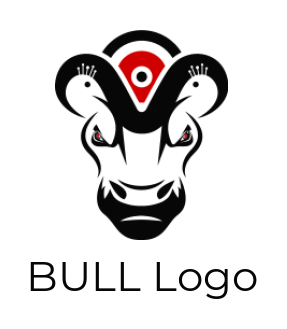 animal logo image bull with target sign