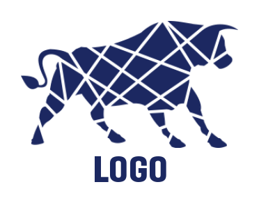 animal logo online bull with white lines - logodesign.net