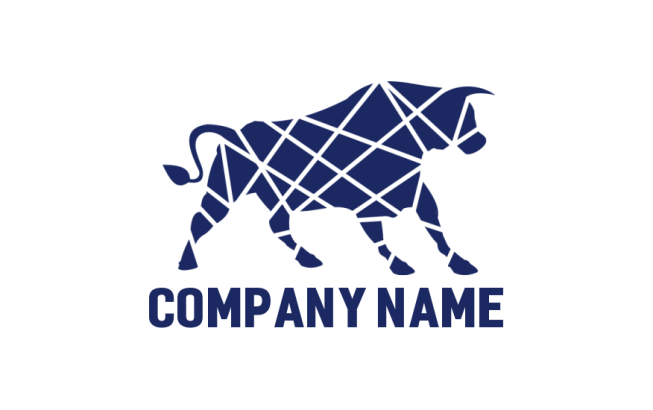 animal logo online bull with white lines - logodesign.net