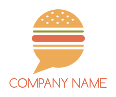 make a food logo burger forming speech bubble 