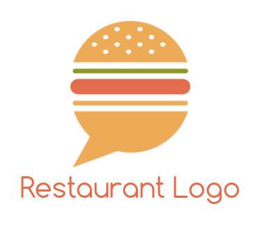 make a food logo burger forming speech bubble