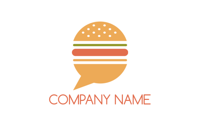 burger forming speech bubble logo idea