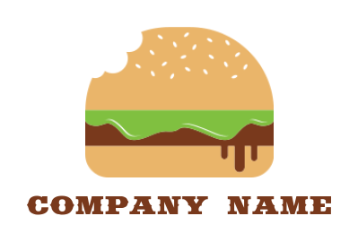 food logo of burger with bite - logodesign.net