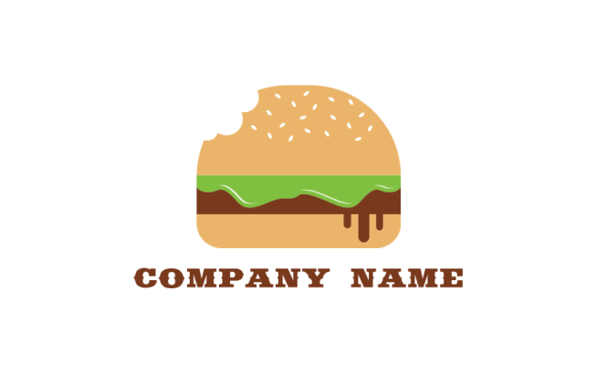 food logo of burger with bite - logodesign.net
