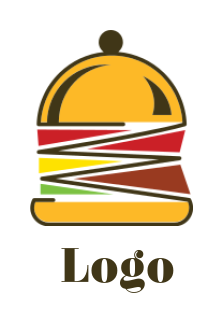 restaurant logo burger with zigzag lines and lid