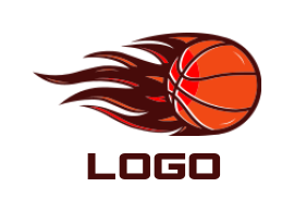 sports logo icon burning basketball - logodesign.net