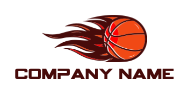sports logo icon burning basketball - logodesign.net